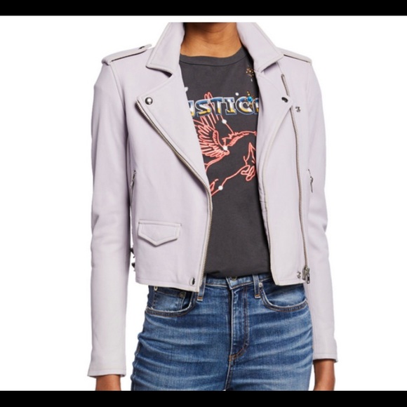 Iro Asheville Lilac Moto Leather Jacket - Picture 9 of 16